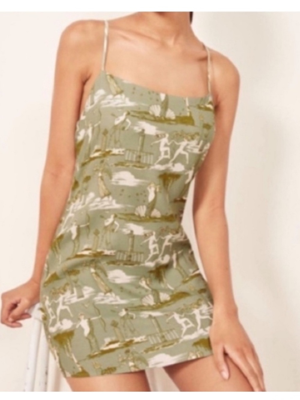 Reformation Lindsay Grecian Print Mini Slip Dress Size 4